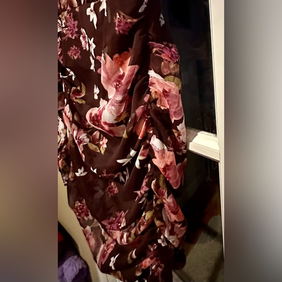 Express Ruched Ruffle Mini Dress - Picture 9 of 11